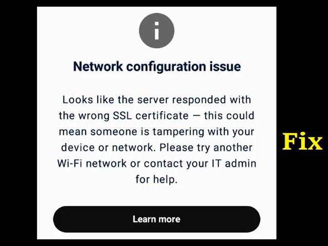 How to fix Network configuration issue in ChatGPT app in android mobile  - wrong SSL certificate