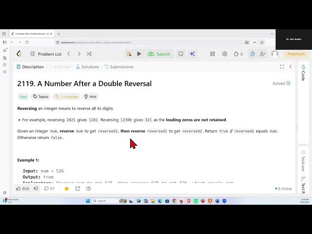 Programming Problem Solution Rethinking | LeetCode 2119 বিশ্লেষণ | Efficient Algorithm (Bangla)