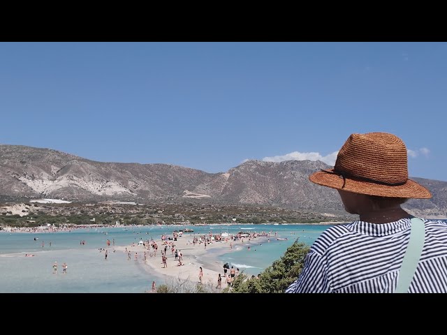 Elafonisi Beach Walk. Crete. Greece. 360° camera video.