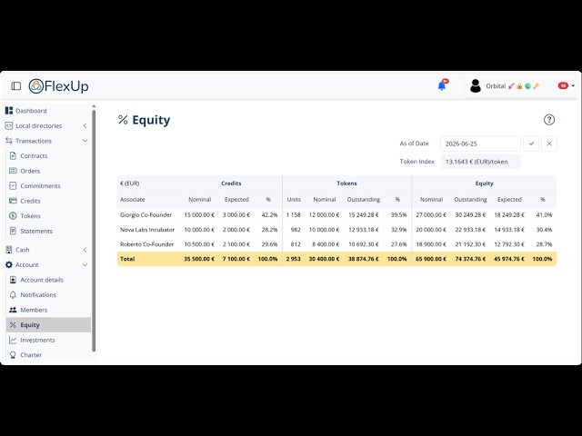 FlexUp app short demo - Orbital case study