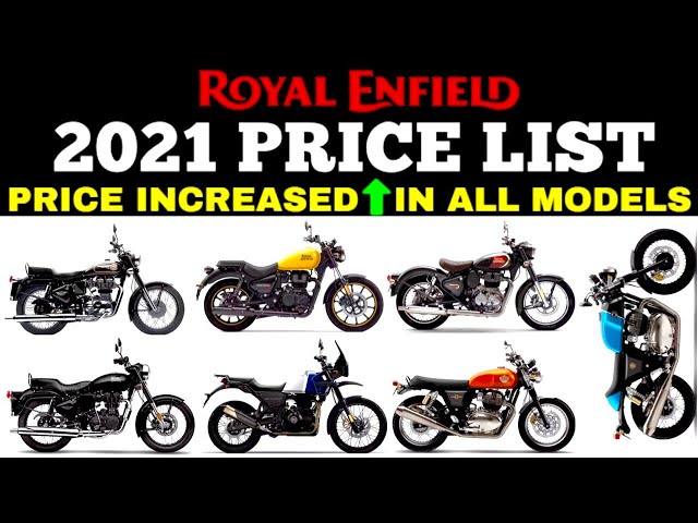 Royal Enfield Latest October 2021 Price List of All Models | 📋 Royal Enfield On Road Price List 🔥