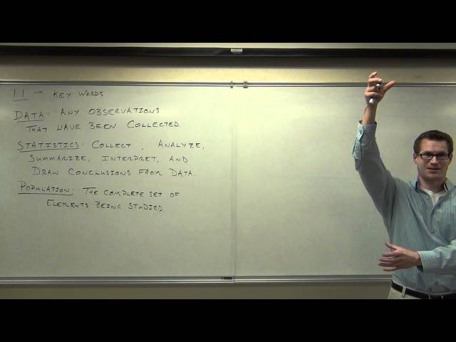 Statistics Lecture 1.1:  The Key Words and Definitions For Elementary Statistics