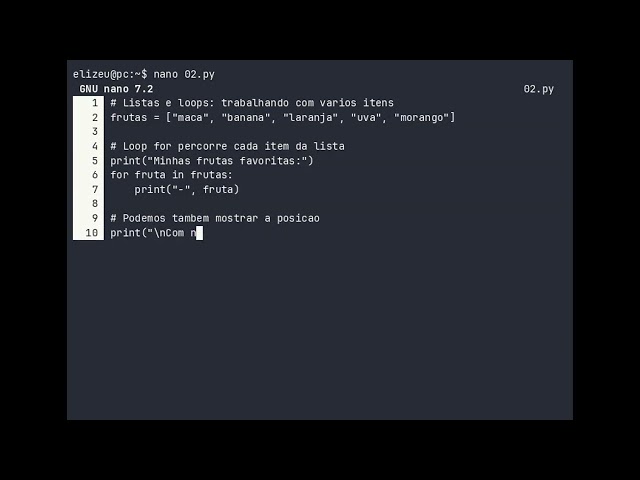 #02 - Listas e loops - trabalhando com varios itens.