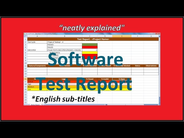 Status Report In Software Testing-Test Report In Software Testing-Test Report In Excel-Daily Status
