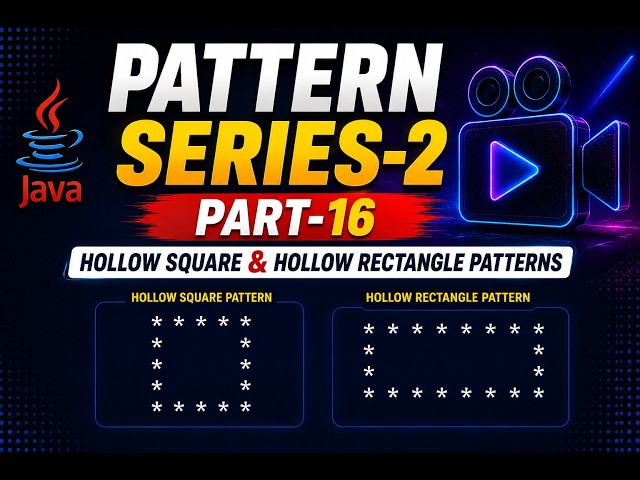Hollow Square & Hollow Rectangle Pattern Program in Java | Pattern Series - 2 | Part 16 | Telugu