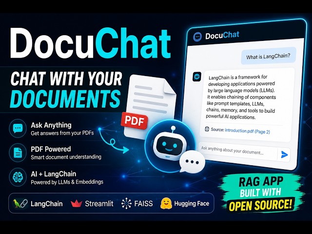 Langchain Project DocuChat  is a FREE AI-powered PDF chatbot:Demo video #llm #ai #huggingface #cse