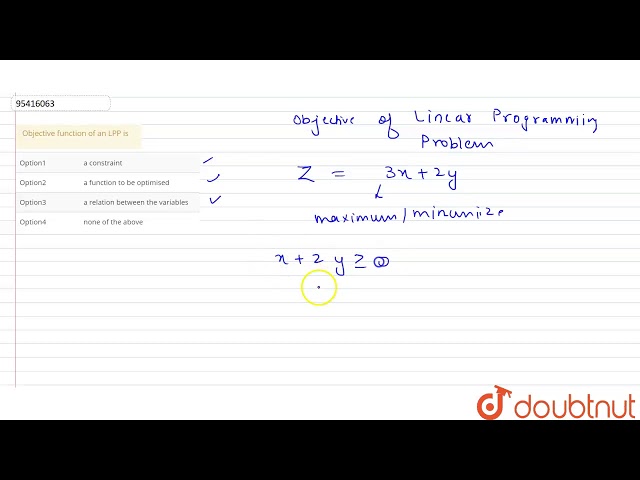 Objective function of an LPP is