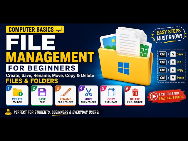 Computer Basics: File Management | Create, Save, Rename, Move, Copy & Delete Files file & Folders-02