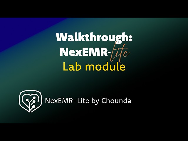 Walkthrough video: NexEMR-lite's Lab module