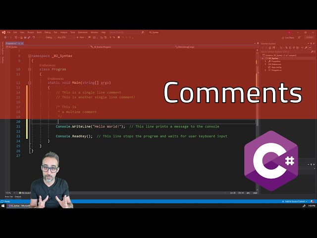 2.1 Syntax: Comments - Learning C#