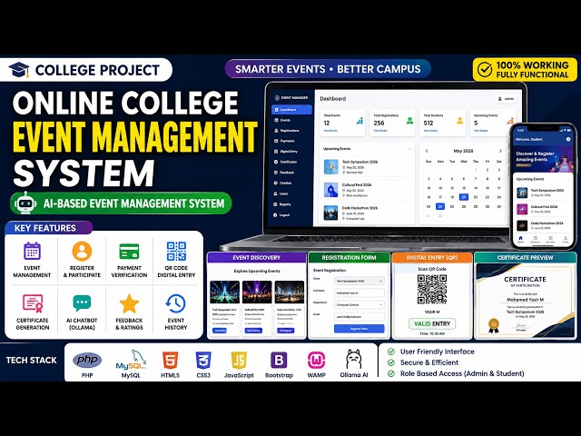 Online College Event Management System | Event Management Online | PHP MySQL | Project | Source Code
