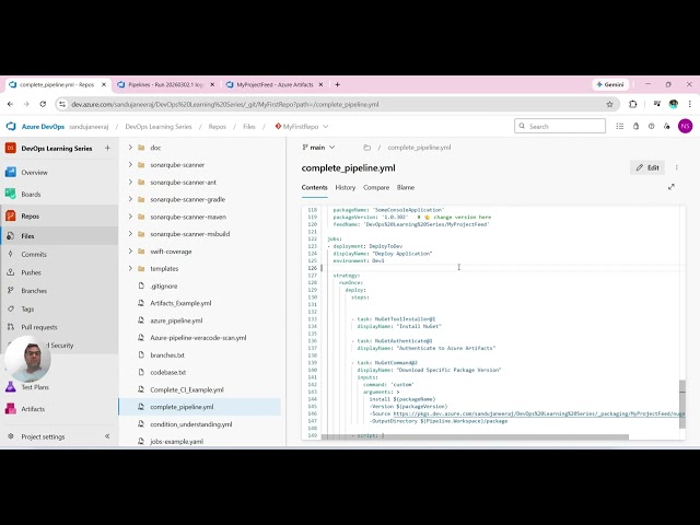 Azure DevOps Learning Series Session#18 - Deployment of Azure Artifacts along with version