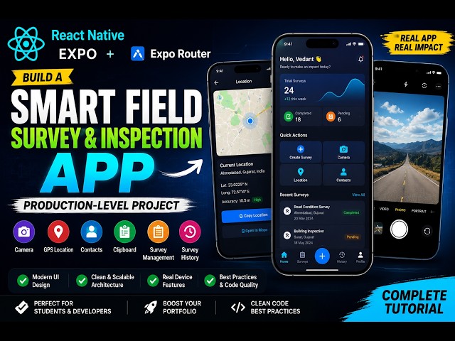 React Native Mini Project: Field Survey App | Camera, GPS, Contacts, Clipboard Explained