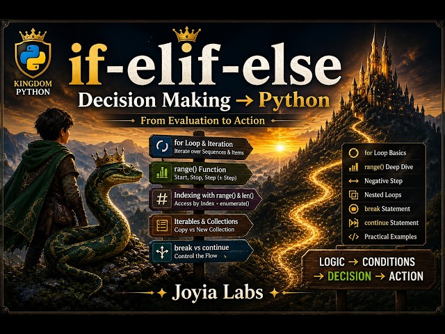 Python Loops — Iteration, range(), break & continue | Kingdom Python 🐍 | Joyia Labs