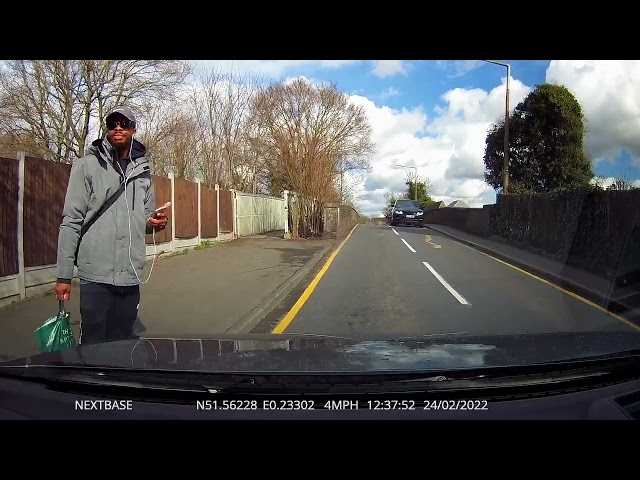 Hyundai Ioniq 5 pedestrian collision avoidance in action.