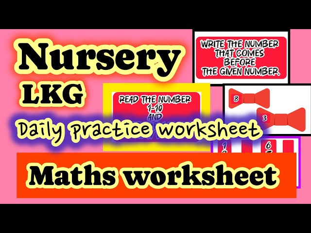 Nursery Worksheets 📝/Nursery Class Maths/LKG Class Maths worksheet #math#lkg#nishakaushik88#nursery 