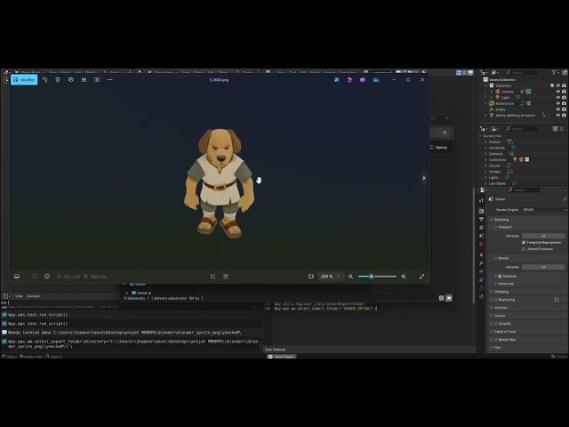 Générer sprite isométrique 8 faces 3D à 2D Blender avec animation  et automatisation script python