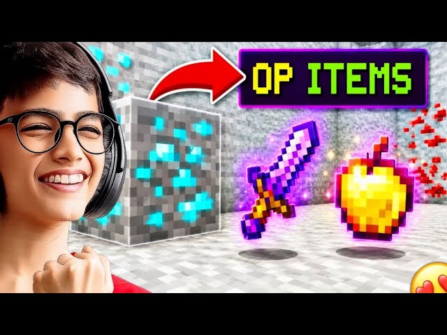 MINECRAFT, BUT ORES DROP OP ITEMS.....