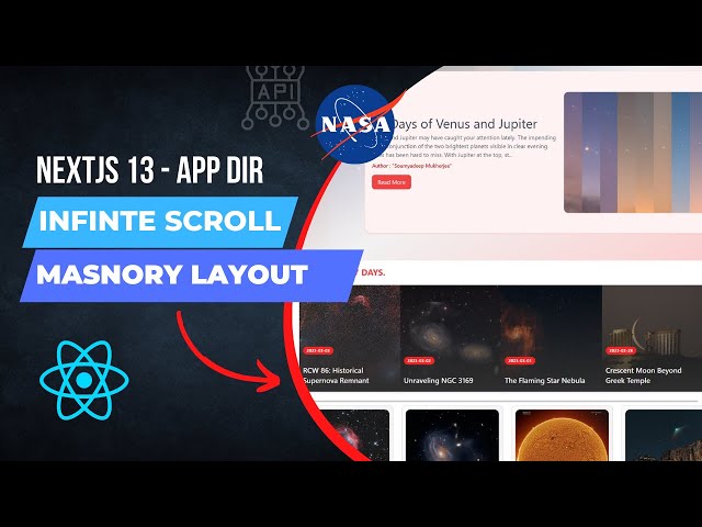 NASA - Infinite scroll, tailwind, App dir | Next.js 13 Interview project