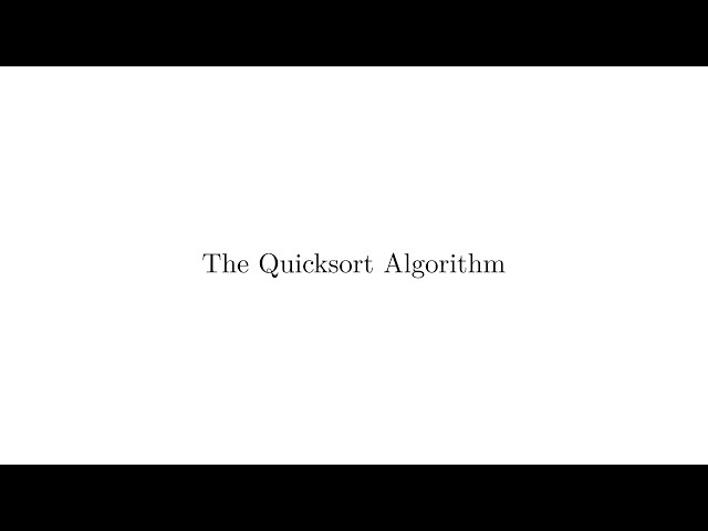 Quicksort Algorithm