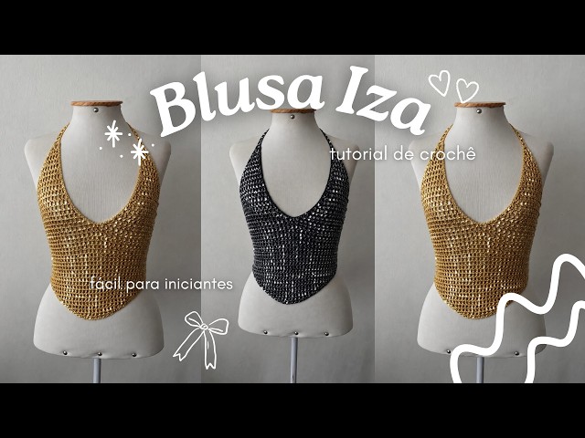 Tutorial de blusa Iza a crochet para principiantes, fácil | Julia Rildy