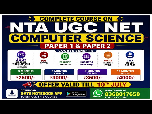 MOST AWAITED NEW COURSE UPDATE | Complete Course on NTA UGC NET CS PAPER 1 & 2 (Link in description)