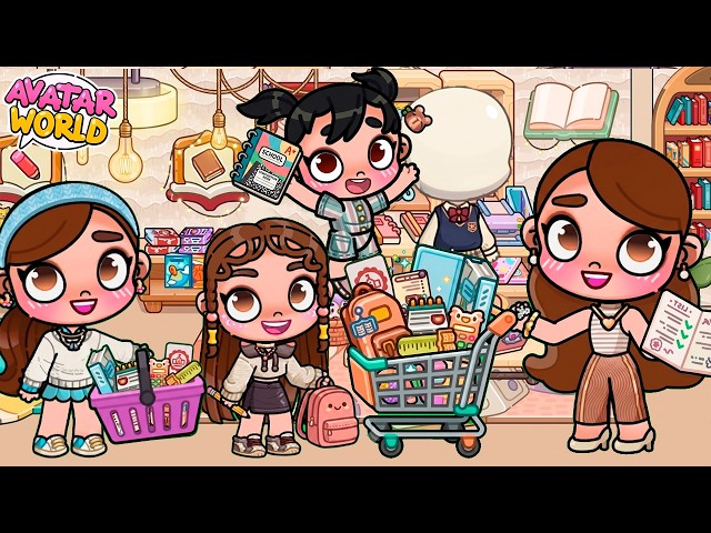 🎒🛍️ BUYING SCHOOL SUPPLIES for My Daughters! in Avatar World