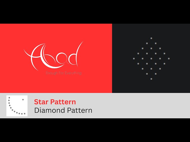 Star Pattern : Diamond Pattern | Java