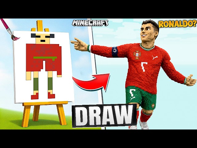 DRAWING RONALDO BUILD BATTLE in MINECRAFT with @ProBoiz95