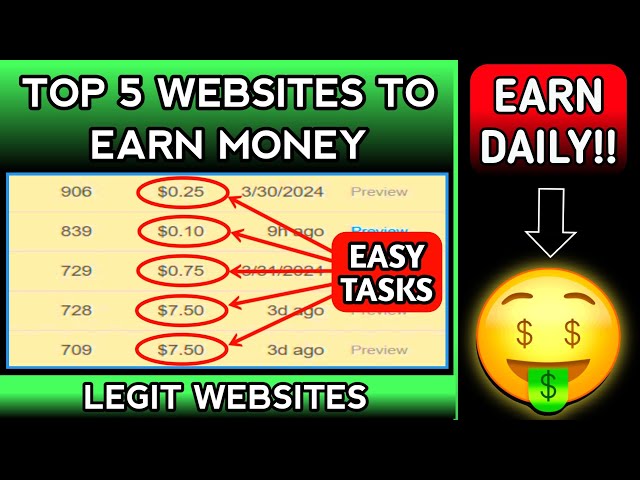 Top 5 Legit Websites to Earn Money(Easy Tasks) - 2024