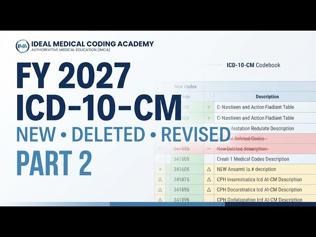 FY 2027 ICD-10-CM Updates Part 2 | New, Deleted & Revised Codes