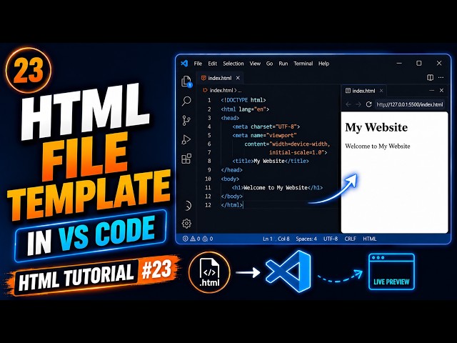 HTML Tutorial #23 | How to Create HTML File Template in VS Code | Batch 17