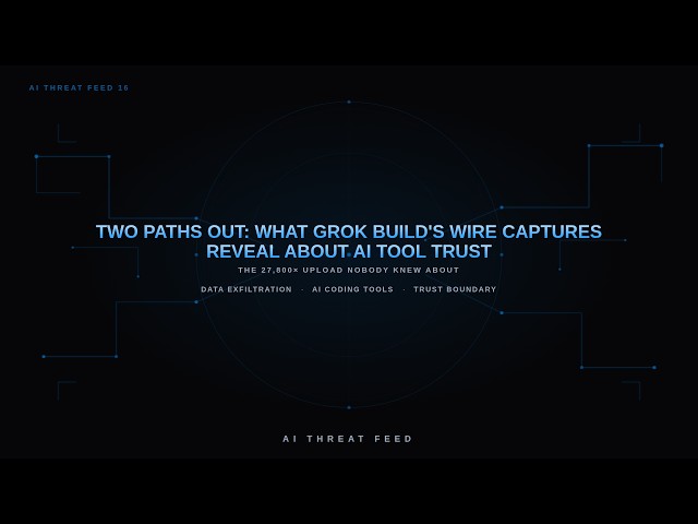 AI Threat Feed 16: Two Paths Out — What Grok Build's Wire Captures Reveal About AI Tool Trust