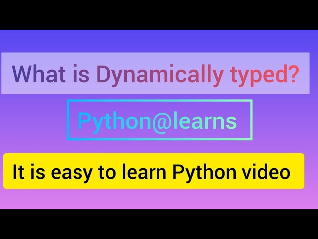 What is dynamically typed? #python #DynamicallyTyped #PythonVariable #Pythonbasics#PythonForBeginner