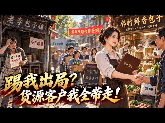 我拿8万元救活他的包子铺，赚钱后他却只退本金把我踢出局！我撤走货源和客户后，他的店一夜垮了！#短劇 #逆襲 #drama #小吃创业 #男頻堂！