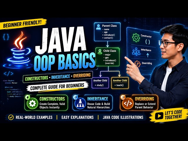 Learn Java OOP Fast | Constructors, Inheritance & Method Overriding with Real Examples | Khmer