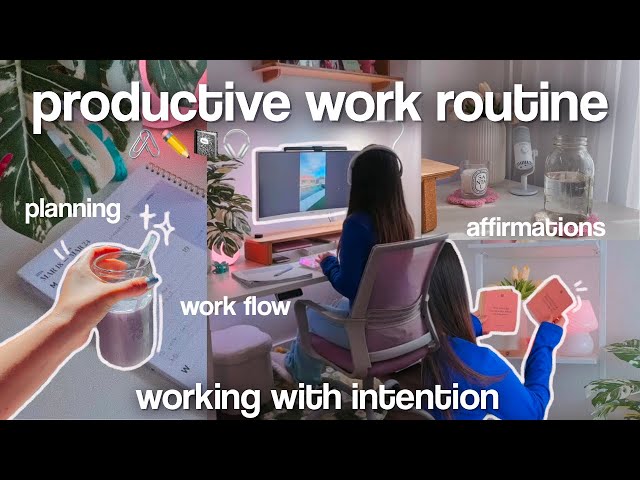 ✨☕remote working *productive* day in my life🌸 working from home & intentional routine