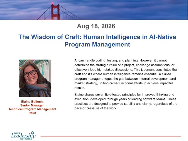 Elaine Bulloch: The Wisdom of Craft: Human Intelligence in AI-Native Program Management
