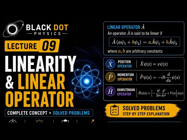 Lecture 09 | Linearity | Linear operator | Quantum mechanics | csir net | gate | jam | jest | tifr