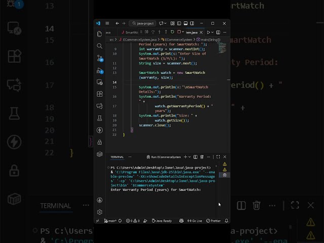 🛒 Java Interfaces Explained with Real Project!  Electronics & Clothing Catalog  SmartWatch Example
