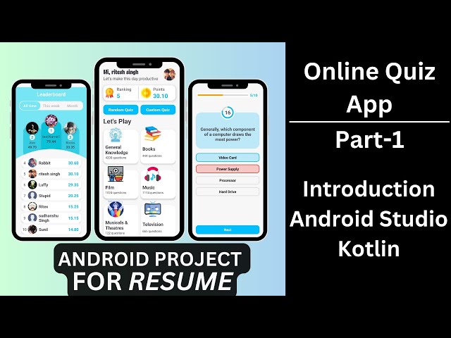 Online Quiz App || Part-1 || Android Project For Resume || Open Trivia Database || Android Studio