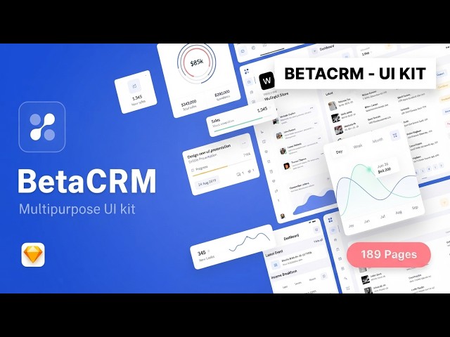 BetaCRM UI Kit – 180+ SaaS Dashboard Screens for Sketch