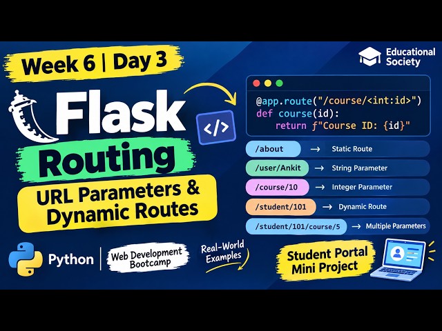 Flask Routing in Python | URL Parameters & Dynamic Routes | Week 6 Day 3
