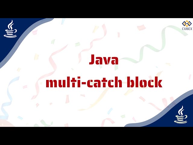 multi-catch block in Java