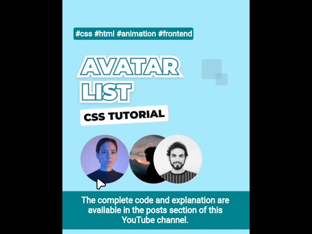 🖼 Avatar List #css #html #javascript #webdevelopment #frontend #animation #how #tips #avatar #coding