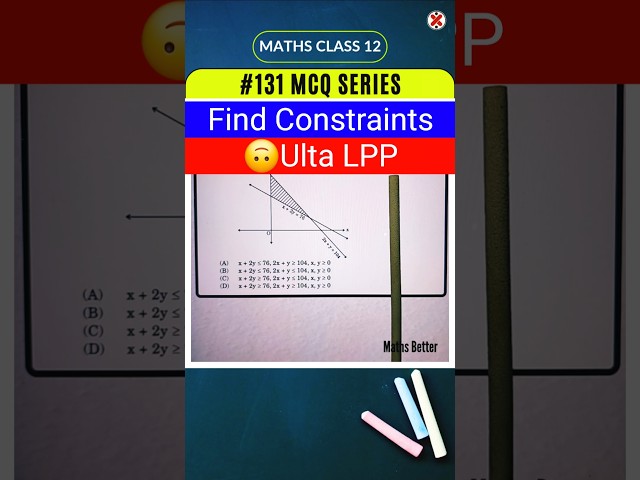 1️⃣3️⃣1️⃣ Finding Constraints of LPP: Test Your Knowledge | MCQ Series | Linear Programming Class 12