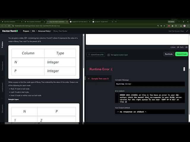 Hackerrank  SQL   Binary Nodes