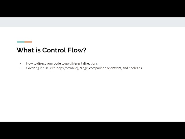 Intro to Python - Introduction to Control Flow