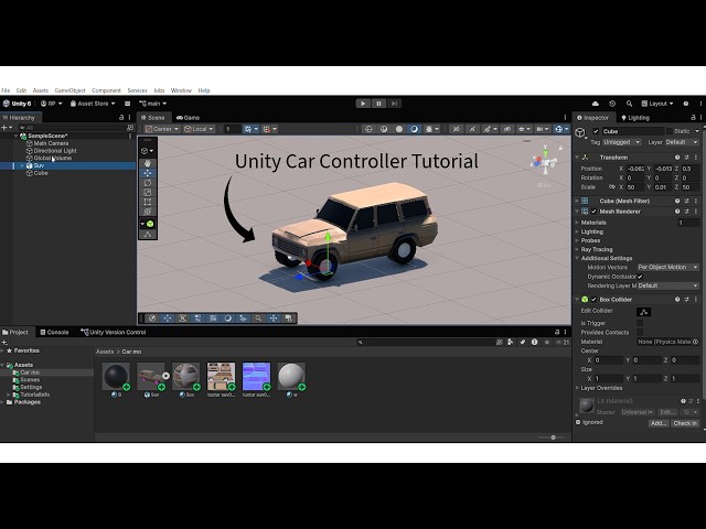 Unity Car Controller Tutorial Hindi | Complete Car Setup