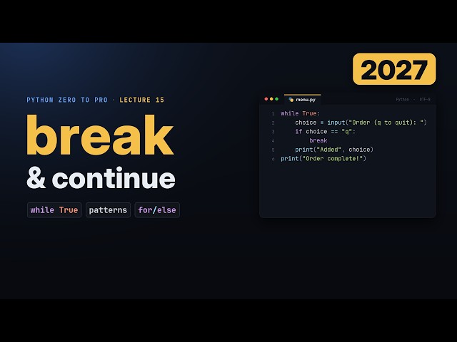 Python break, continue & Loop Patterns (2027)